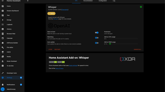 whisper home assistant add-on