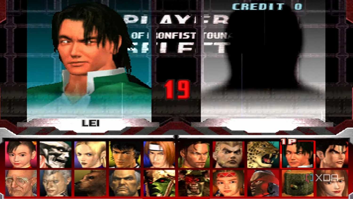 A screenshot of the character select screen in Tekken 3