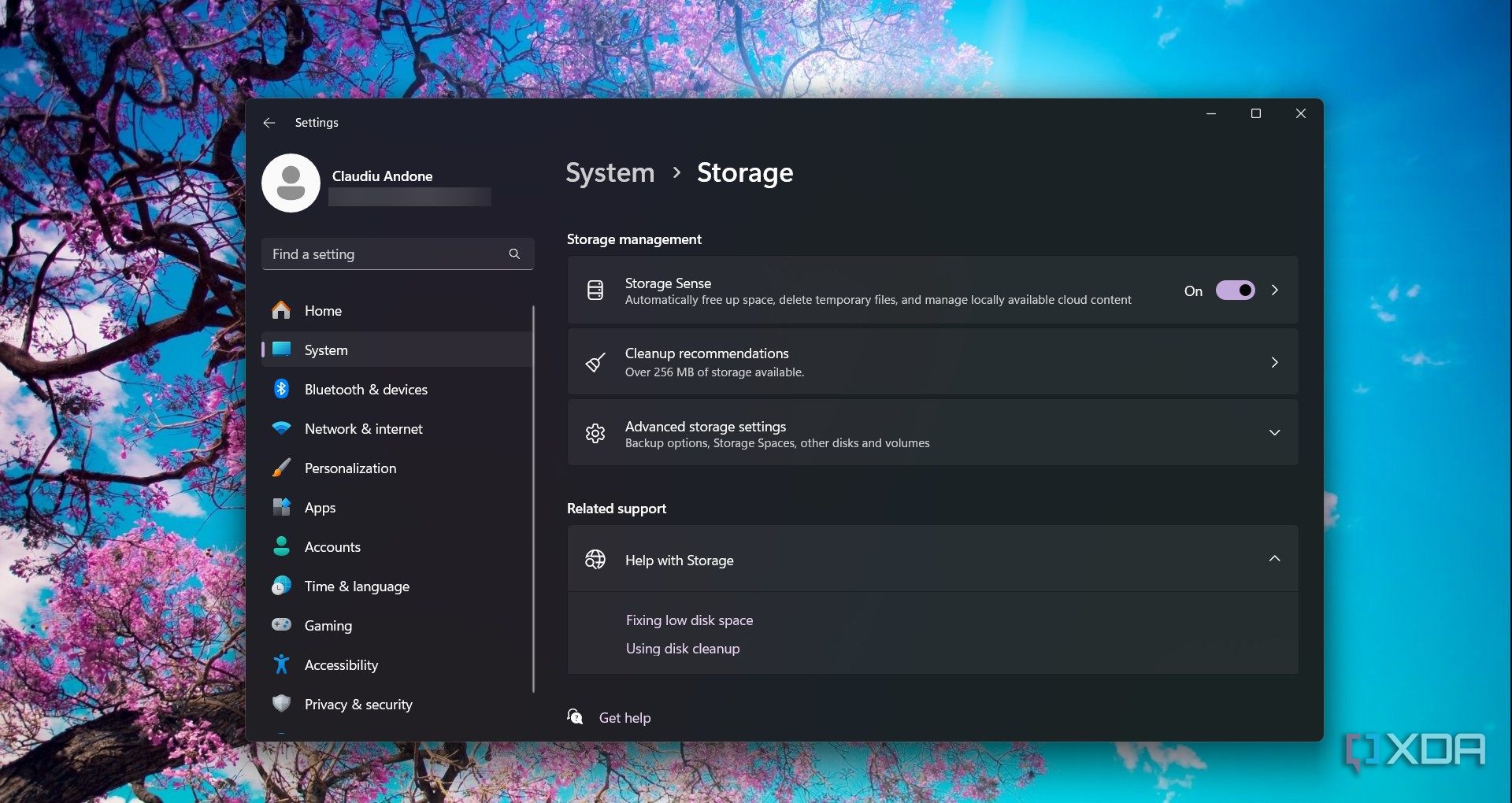 Checking the Windows 11 Storage Sense feature