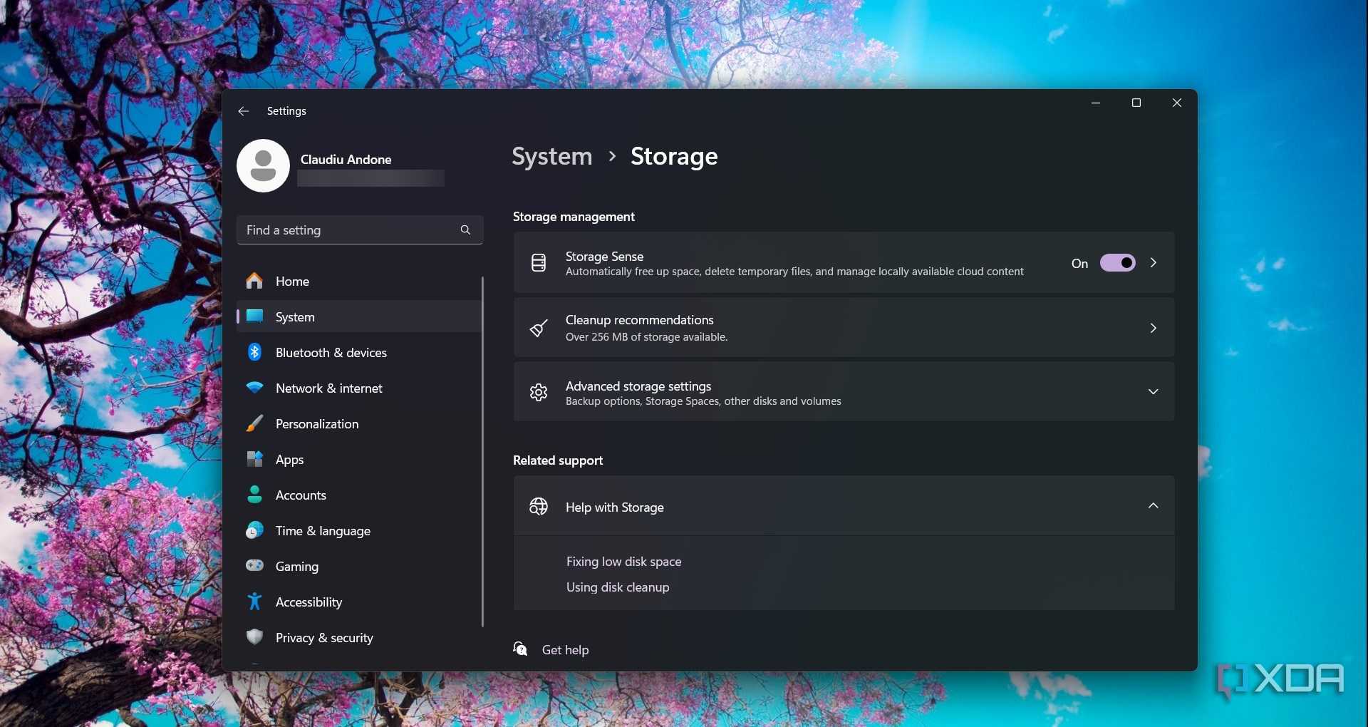 Checking the Windows 11 Storage Sense feature