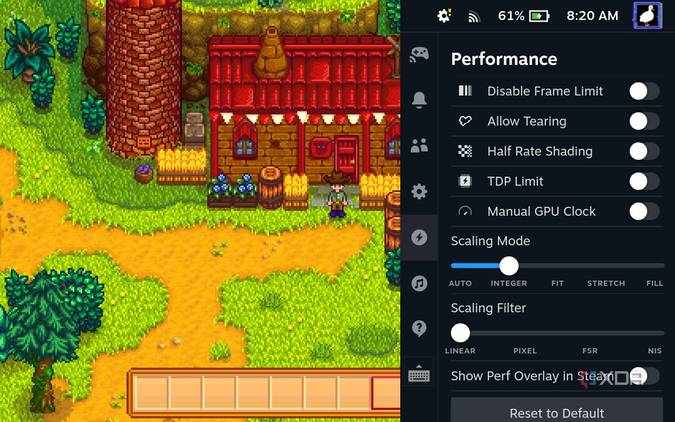 SteamOS's Per-Game Profiles allow easy access to Integer Scaling for ultra-fine pixel art in 2D games.