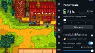 SteamOS 3's Per-Game Performance Profile feature, highlighted with Stardew Valley.