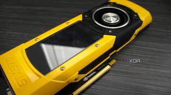 painted yellow nvidia gtx 970 graphics card