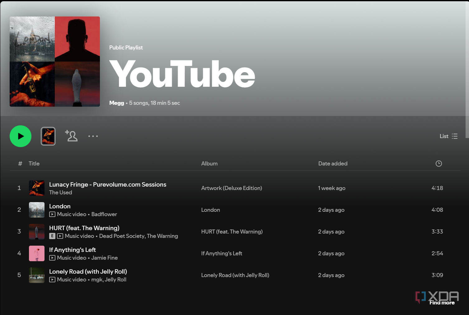 youtube playlist in spotify