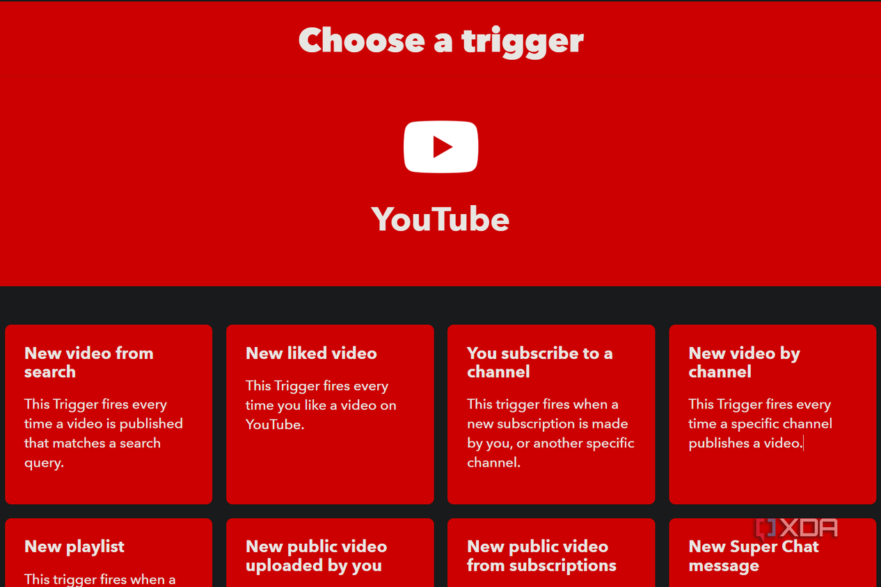 youtube triggers on ifttt