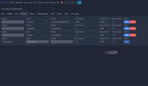 Screenshot of Zigbee2MQTT options for status reports of temperature sensor