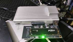 The ZimaBoard 2 connected to an NVMe SSD