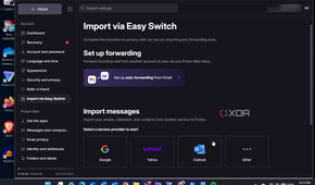shows easy import switch in Proton Mail