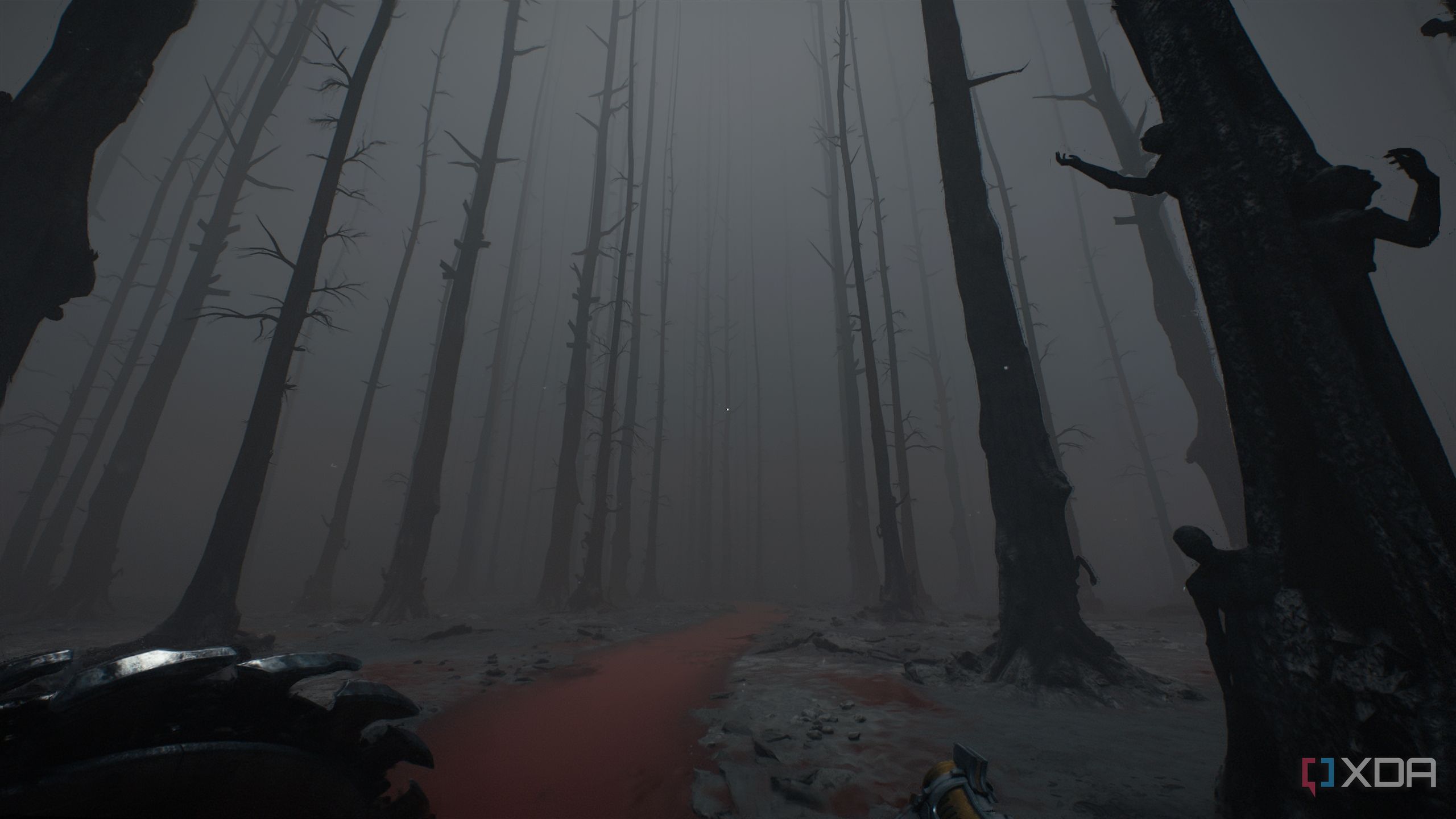 Dark misty forest in chapter 20 of Doom: The Dark Ages.