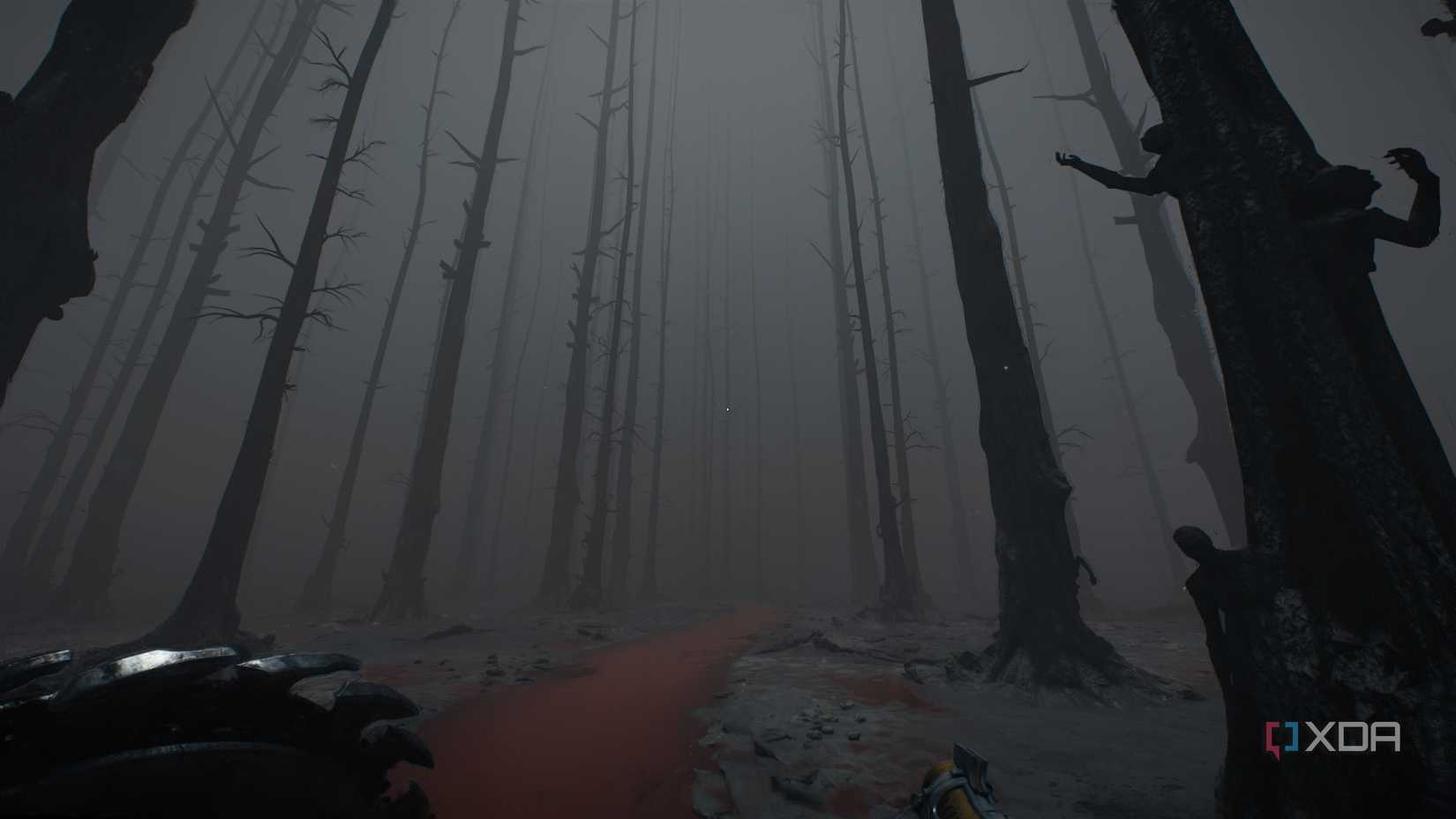 Dark misty forest in chapter 20 of Doom: The Dark Ages.