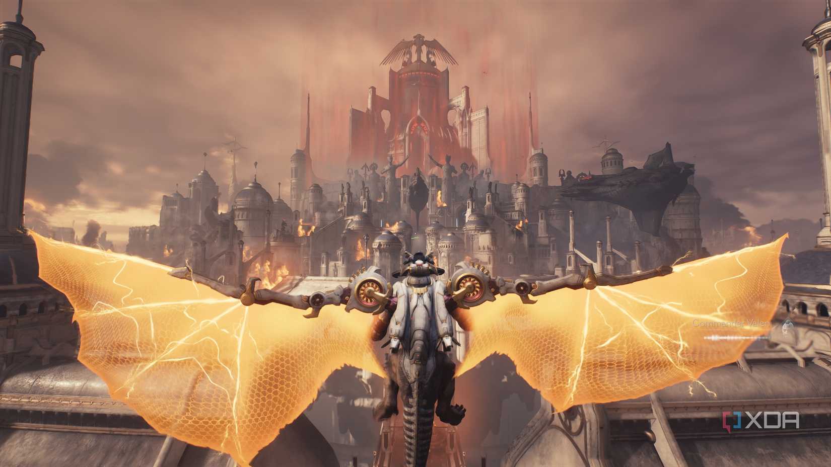 The dragon Serrat flying in Doom: The Dark Ages.