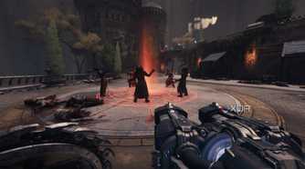 Demon cultists praying in a circle in Doom: The Dark Ages.