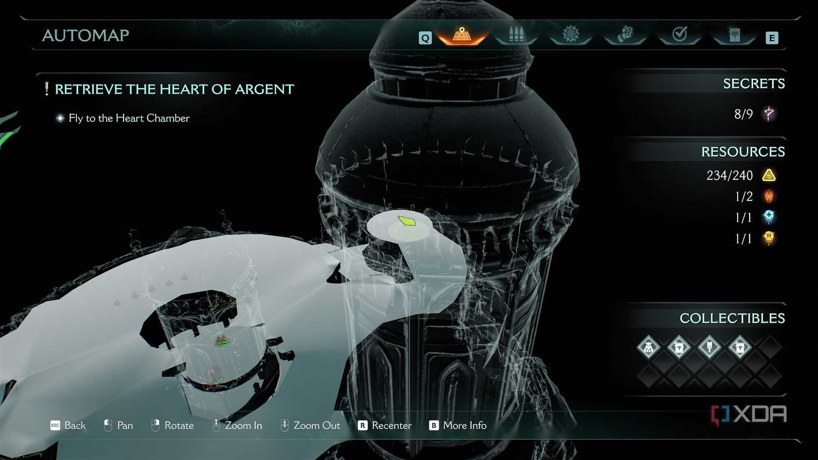 The 3D map in Doom: The Dark Ages.