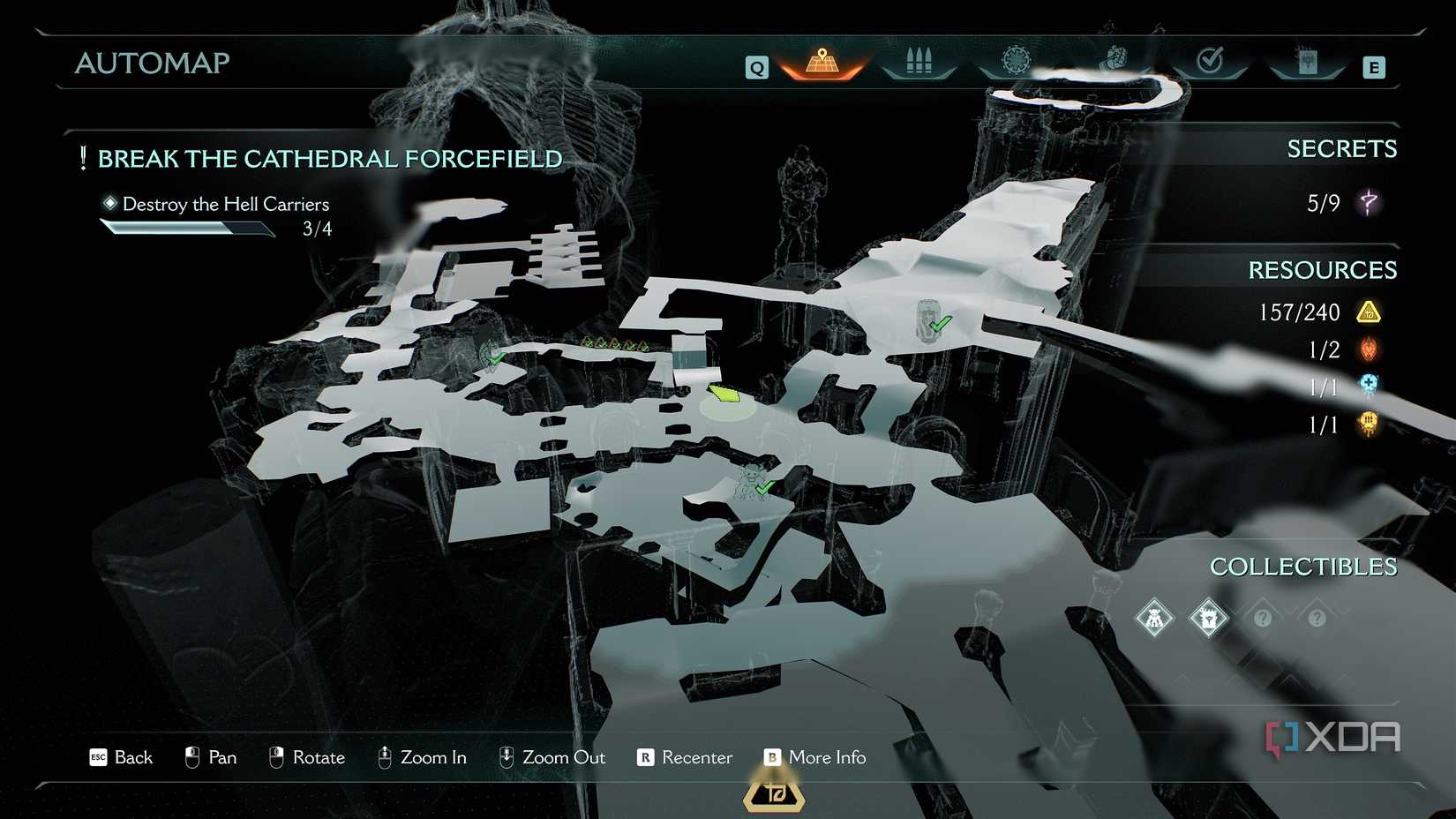 The 3D map in Doom: The Dark Ages.
