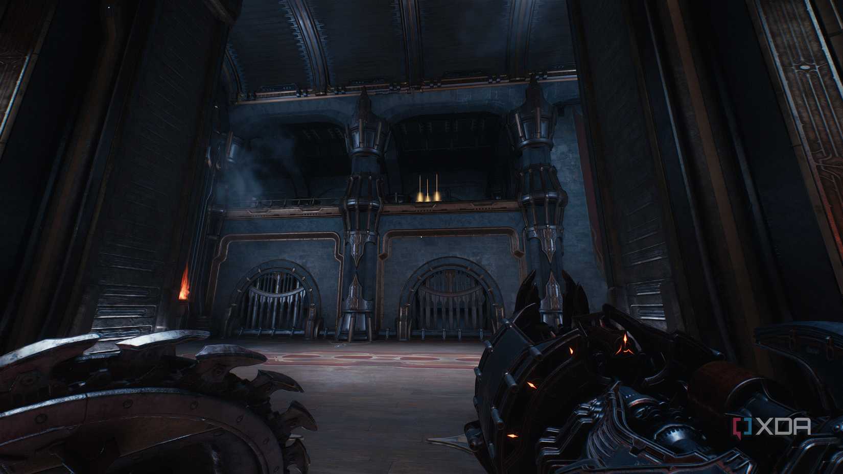 Gold bars on top of a balcony in Doom: The Dark Ages.