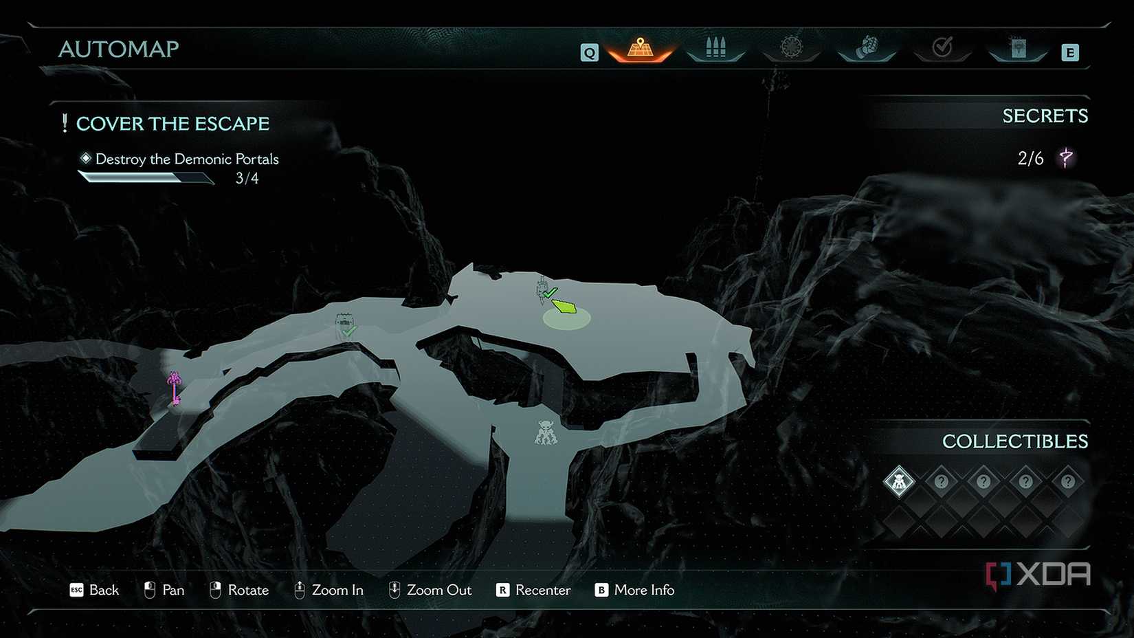 The 3D map in Doom: The Dark Ages.