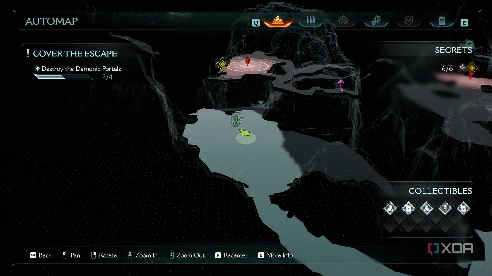 The 3D map in Doom: The Dark Ages.
