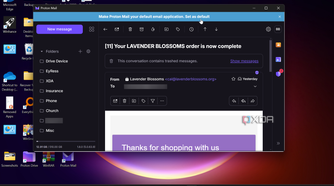 Shows setting Proton Mail as Default
