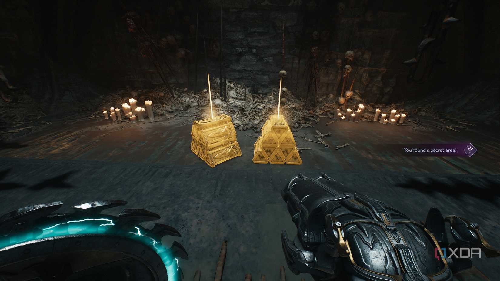 Two gold stacks and secret area one in chapter 19 of Doom: The Dark Ages.