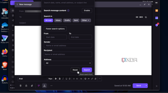 Shows Proton Mail Search feature