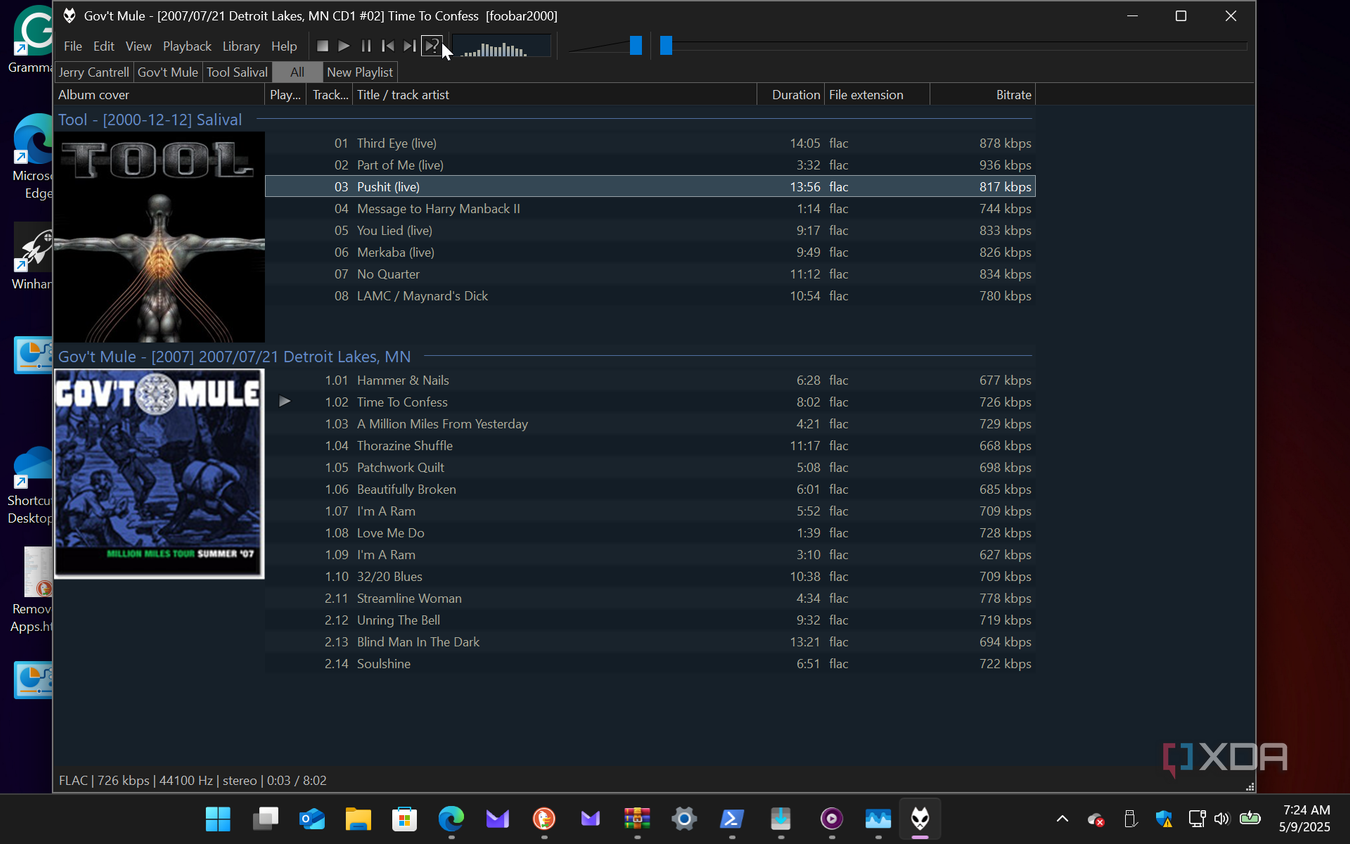 Shows Foobar2000 random song settings