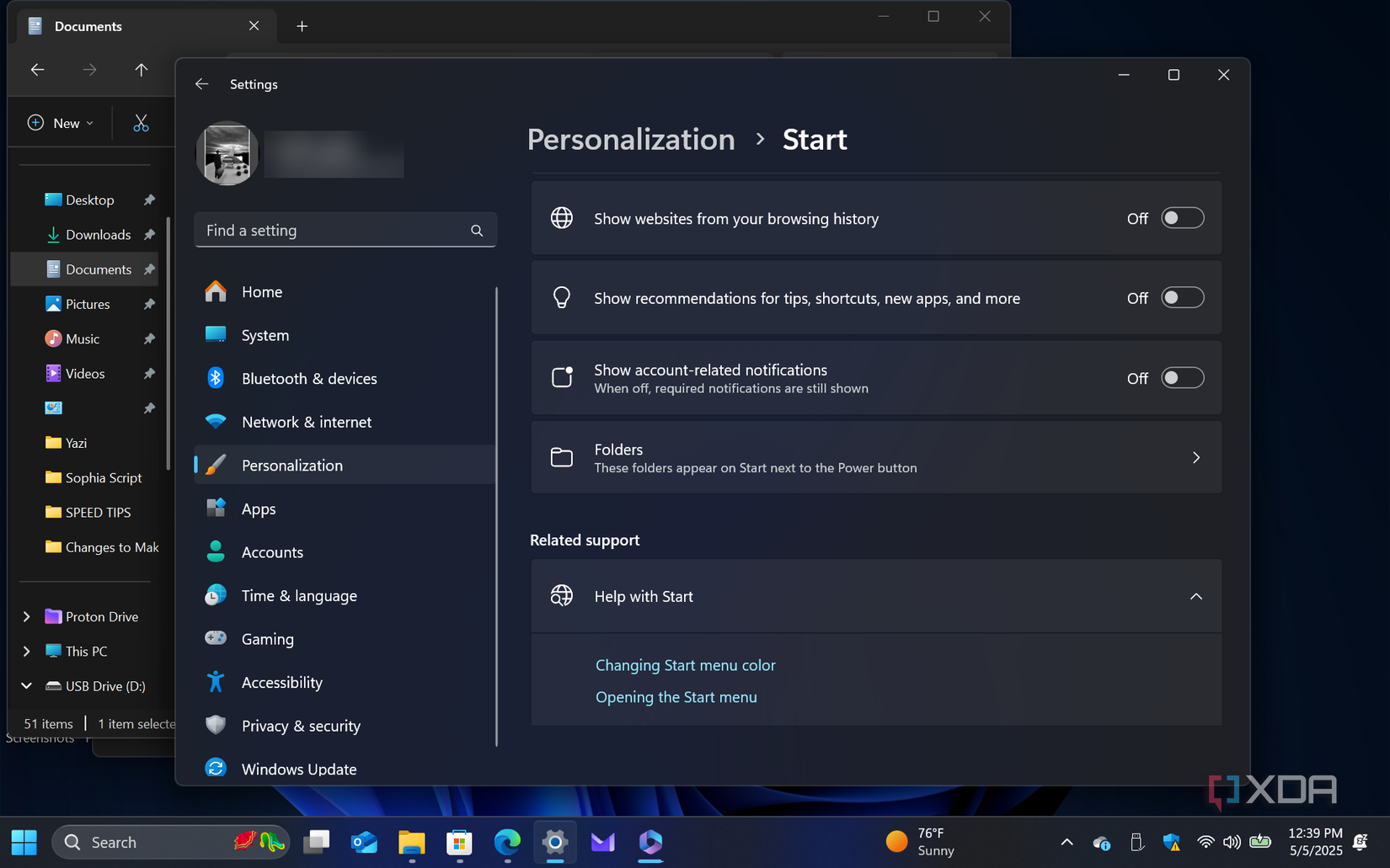 Shows disabling ads in Windows