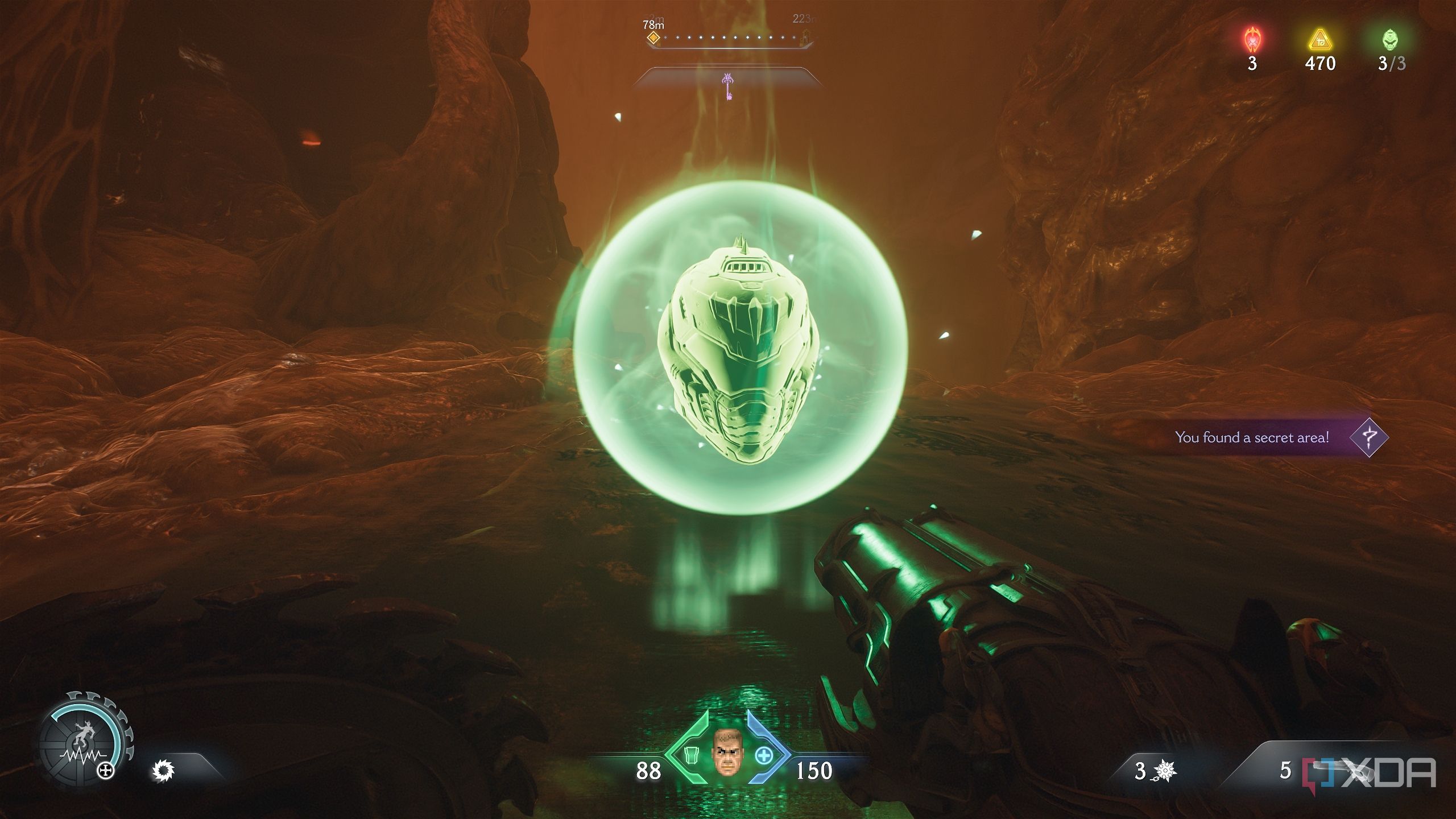 A life sigil in a secret area in chpater 10 of Doom: The Dark Ages.