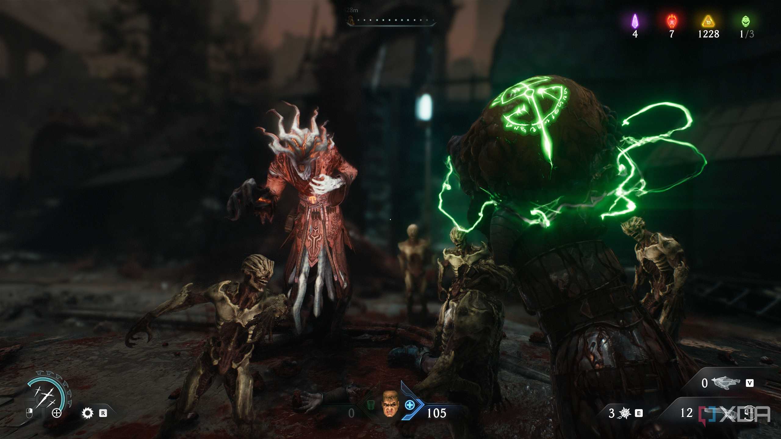 Demonic Essence for armor in chapter 20 of Doom: The Dark Ages.