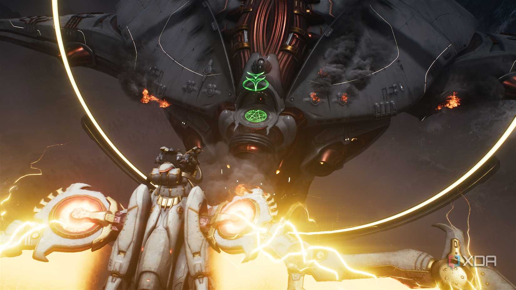 The Slayer fighting a Maykr ship on a dragon in chapter 20 of Doom: The Dark Ages.