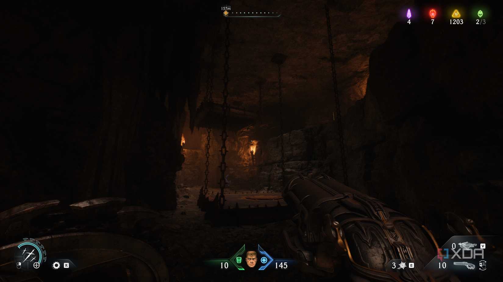 Roof spike traps in chapter 20 of Doom: The Dark Ages.