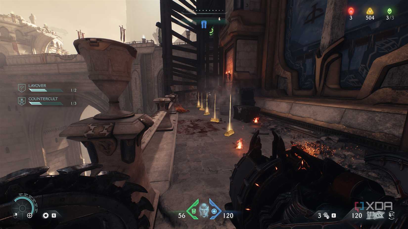 Gold bars lined up on the ground in Doom: The Dark Ages.