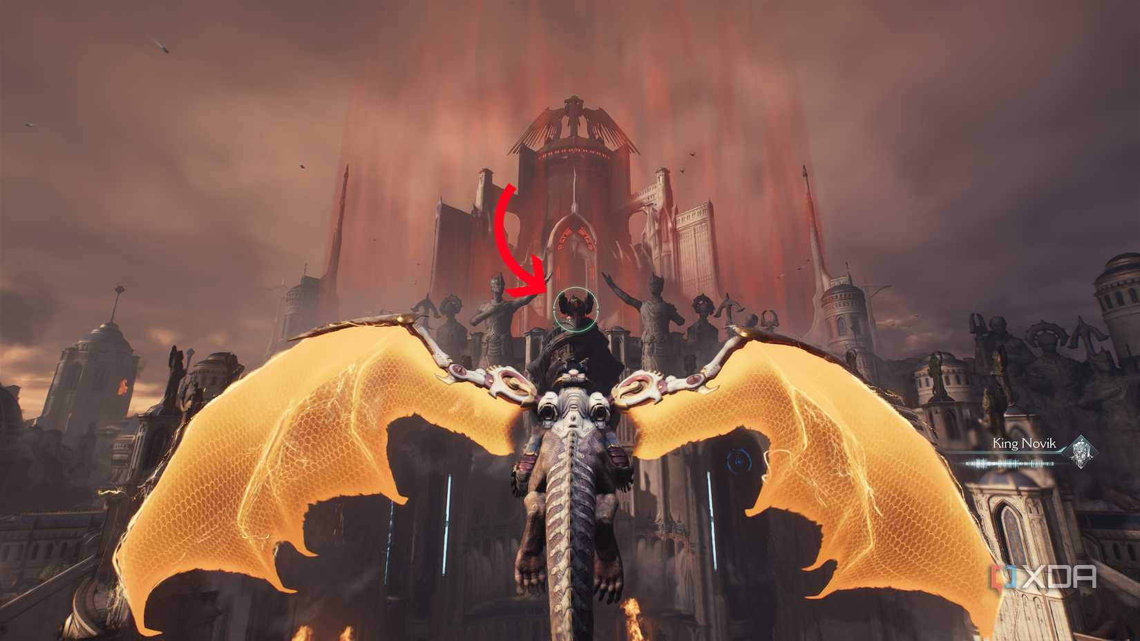 The dragon Serrat flying in Doom: The Dark Ages.
