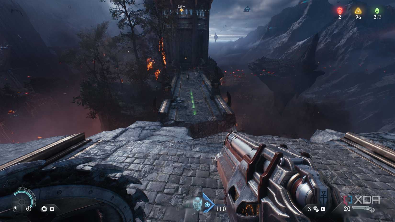 A broken bridge in Doom: The Dark Ages.
