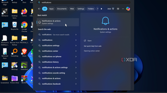 Shows settings app in the Start menu on Windows 11