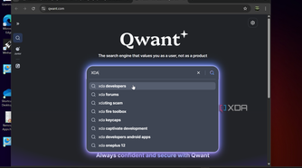 Shows Qwant privacy search engine