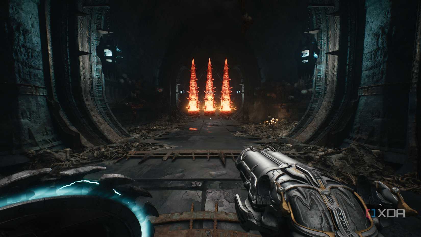 Three metal spikes in chapter 19 of Doom: The Dark Ages.