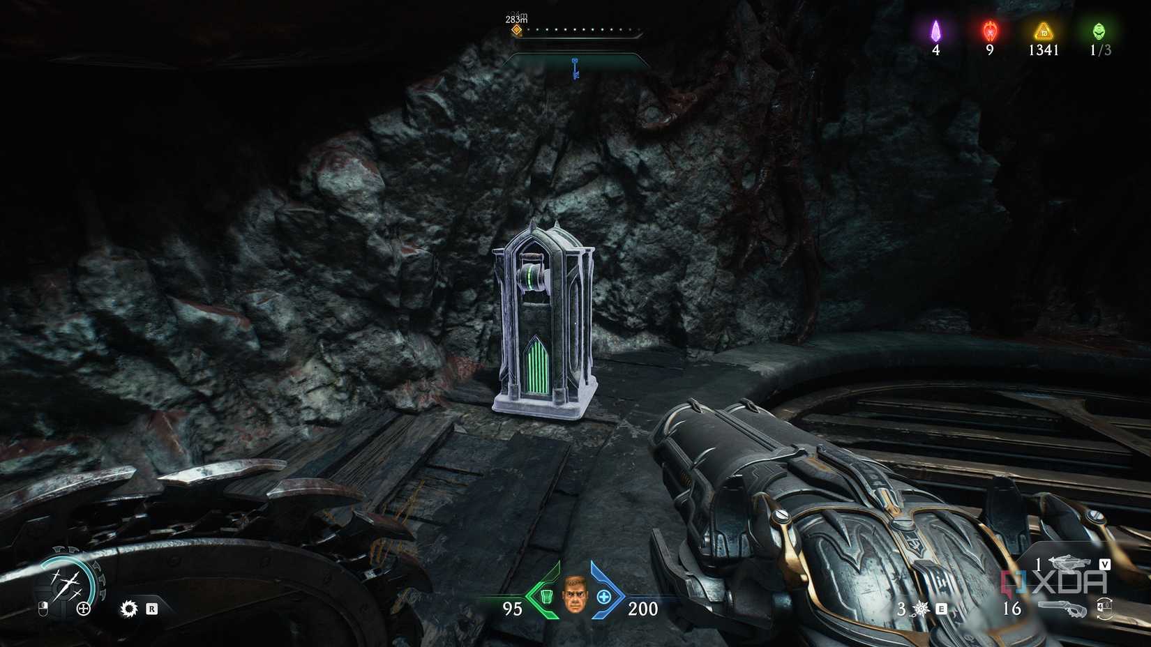Interactable lever switch in chapter 20 of Doom: The Dark Ages.