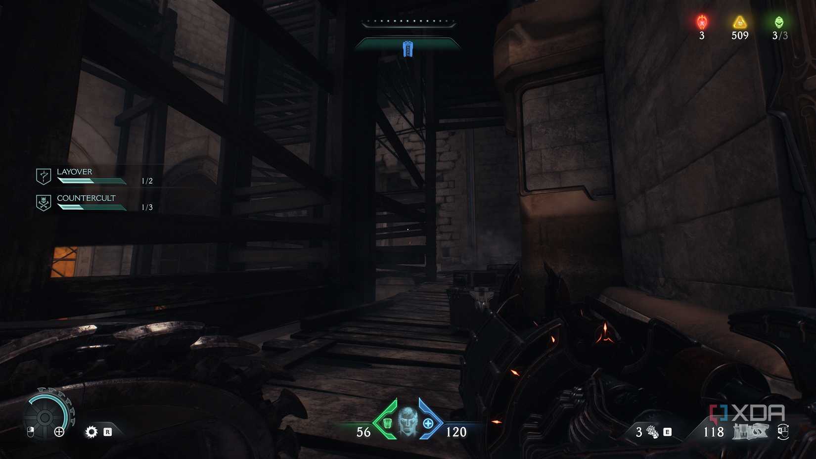 Wooden construction scaffolding in Doom: The Dark Ages.