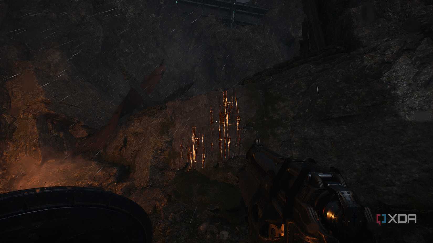 A scramble wall in Doom: The Dark Ages.
