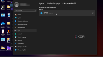 Shows changing the MailTo option to Proton Mail in the Settings app