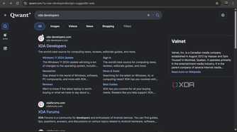 Shows Qwant search engine in Chrome