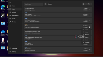 Shows managing apps in Wintoys