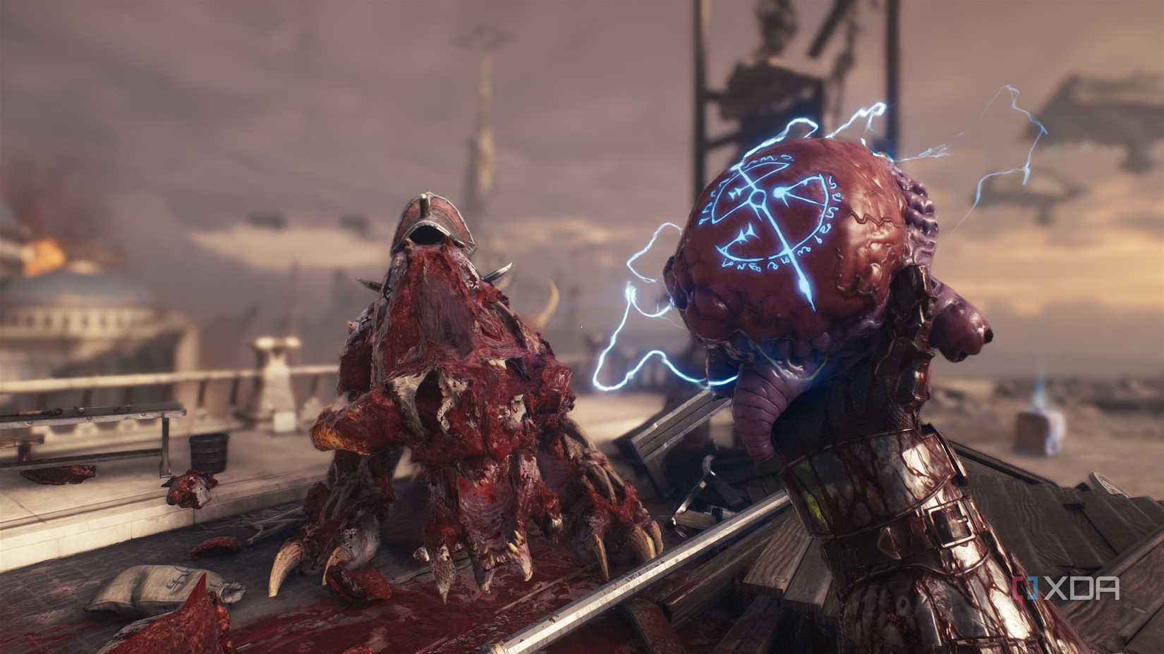 The Doom Slayer holding the heart of a demon in his hand in Doom: The Dark Ages.