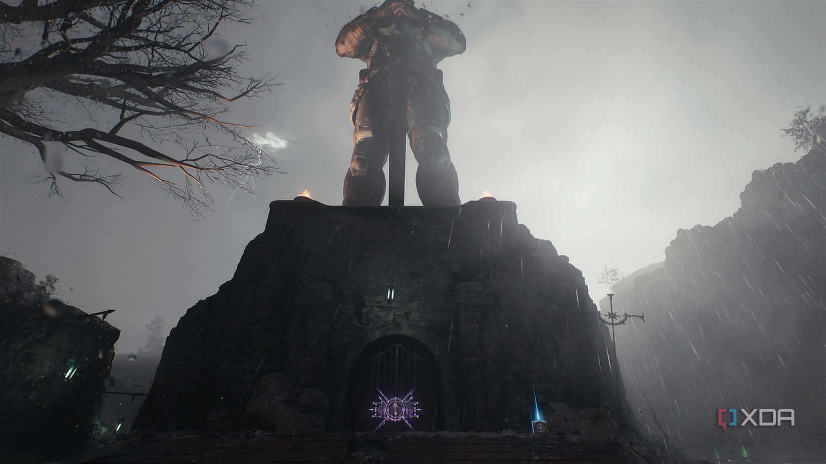 A sentinel knight statue in Doom: The Dark Ages.