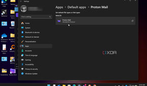 Shows MailTo option in Windows Settings changed to Proton Mail