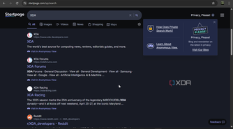 Shows Startpage search engine in Chrome