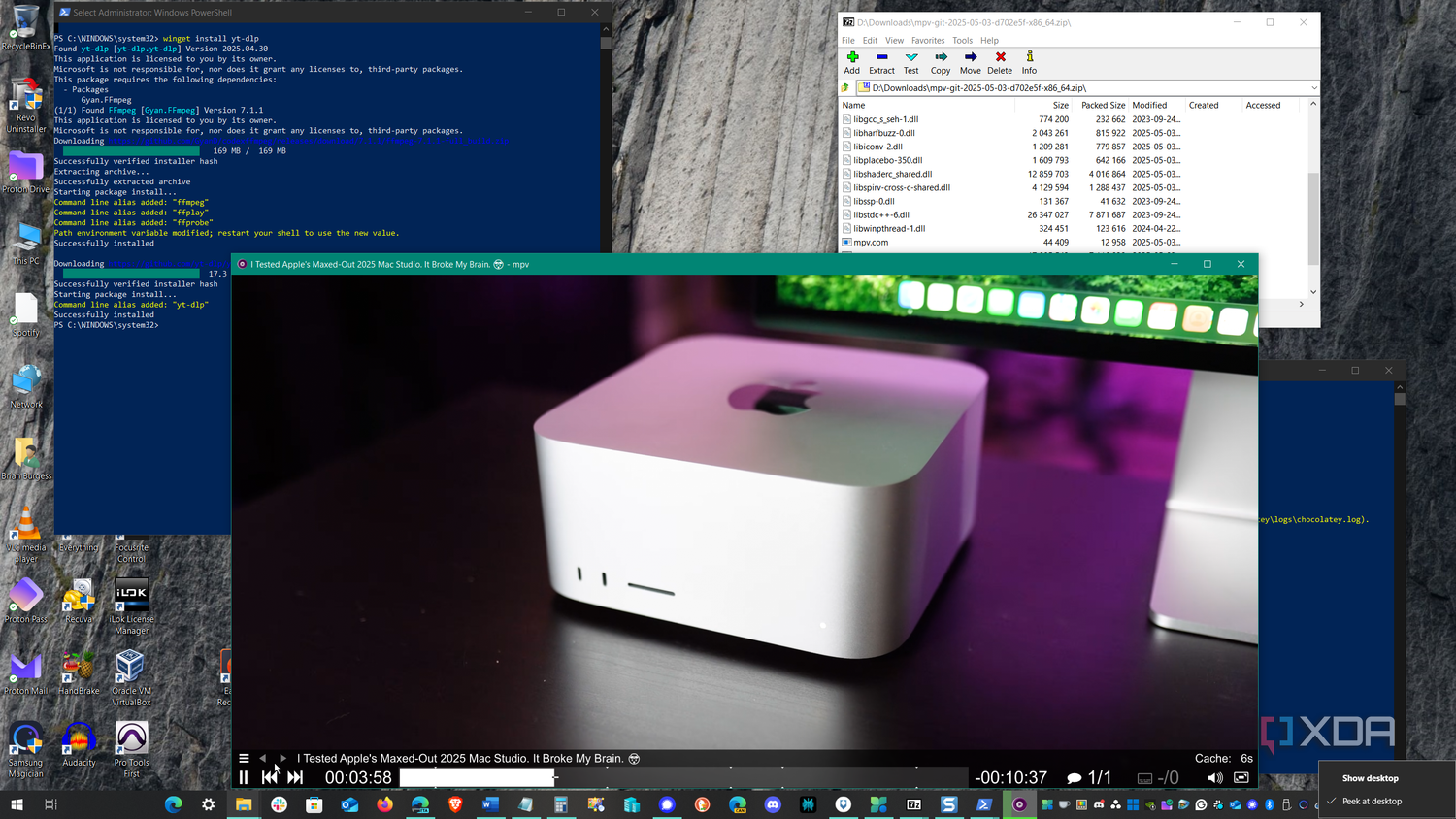 Playing video handed off from yt-dlp to WPV on Windows