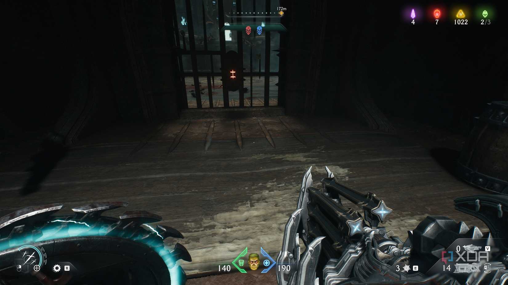 A locked gate in chapter 19 of Doom: The Dark Ages.