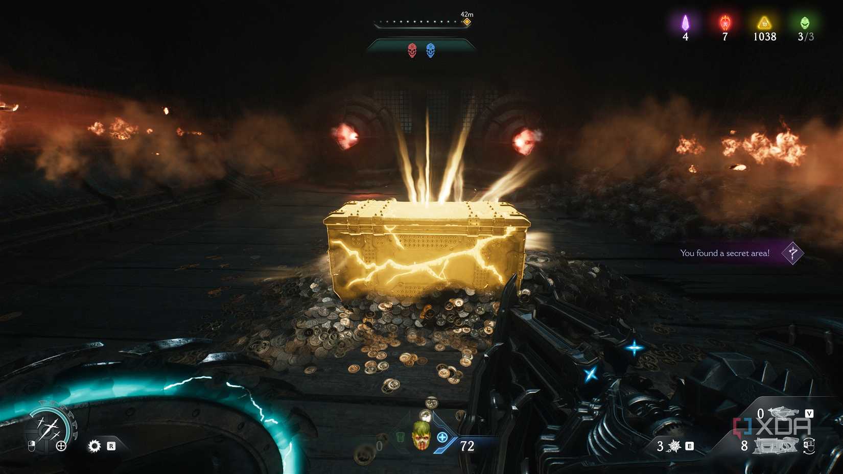 Secret area 10 and a gold chest in chapter 19 of Doom: The Dark Ages.
