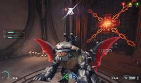 A toy collectible of Serrat the dragon in Doom: The Dark Ages.